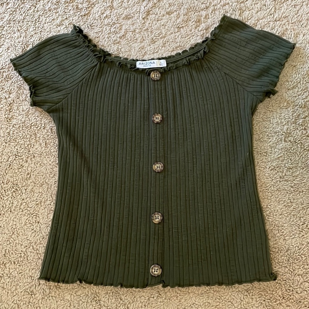 Green button shirt - size large - brand: Arizona Jean Co